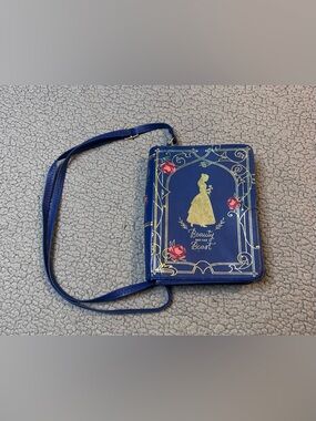 Disney Beauty and the Beast Book Shaped Crossbody Bag Blue Purse